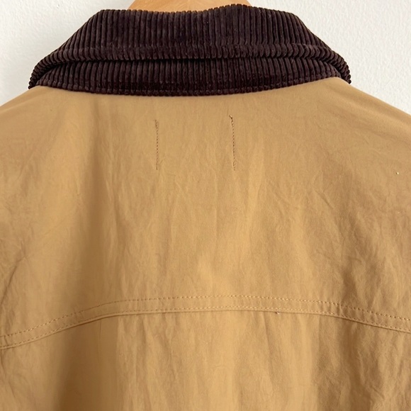 AJOBYAJO Oversized Wax Shirt Jacket Barn Chore Tan Brown NWT - Picture 11 of 16